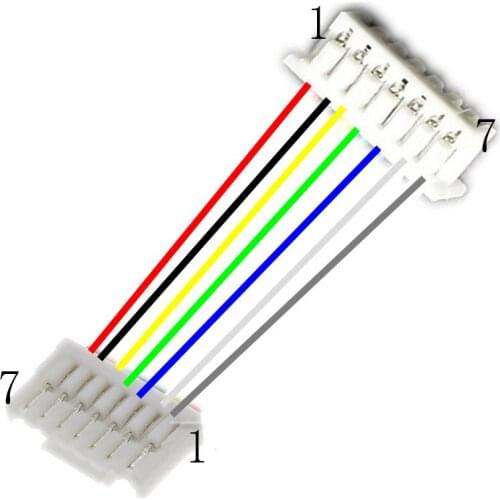28 AWG 20CM Customization 10 SETS 7 Pin JST GH jst Series 1.25 Female reverse wired Double Connector Wire 200MM GH1.25 1.25MM
