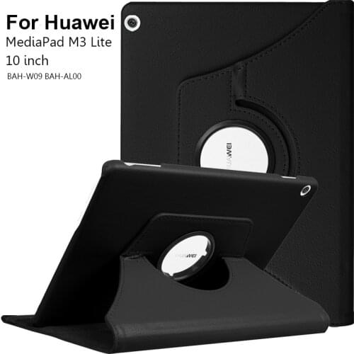 360 Rotating Case for Huawei MediaPad M3 Lite 10 10.1 BAH-W09 BAH-AL00 Tablet Funda PU Leather Cover Cases for Huawei M3 Lite 10