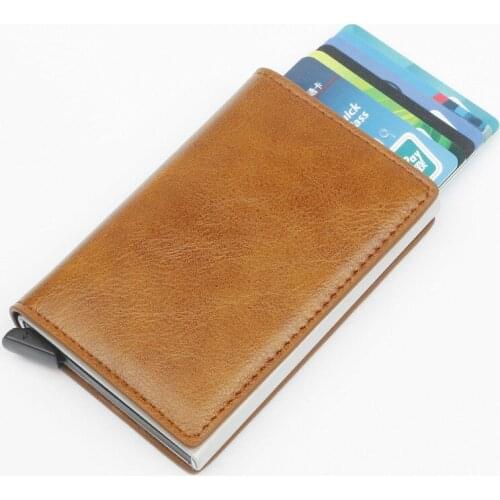 Business Credit Card RFID Card Holder Blocking Metal Wallet Single Box Minimalist Wallet Aluminium Card Package For Men