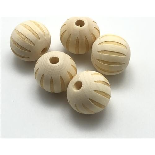 10pcs 20mm wood color carved pattern wooden beads with various styles for jewelry making DIY bracelets furniture accessories