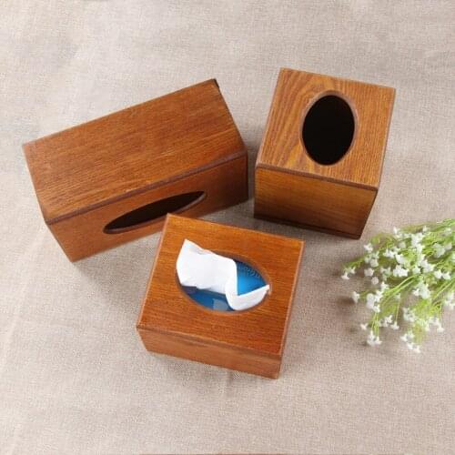 Wooden Napkin Box Eco-friendly Home Napkin Paper Box Paper Box Storage Box Napkin Car Tissue Office Home Decoration
