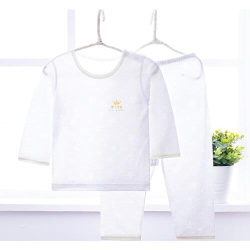 2020 Kids Pajamas for Boys Girls Summer Thin Bamboo Fiber Solid Color Childrens Sleepwear Full Sleeve Pyjamas Kids Baby Pijama