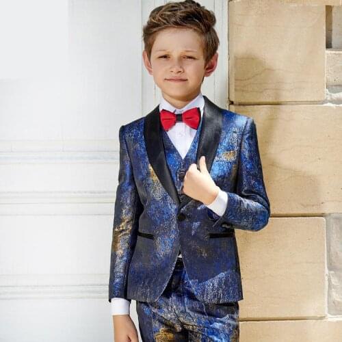 8 Pieces Childrens Suit Boys Dress Jacket Big Boys Piano Performing Flower Childrens Suit jacket size 110-155-160-165-175