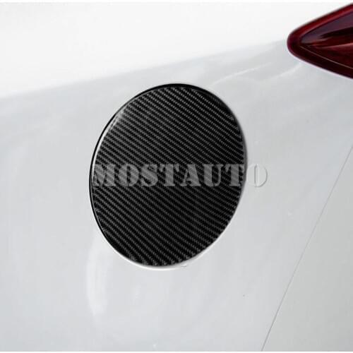 For Mazda 3 Mazda3 Carbon Fiber Fuel Filler Cover Gas Tank Cap Cover 2014-2019 1pcs Car Accessories Interior Car Decor Car Trim