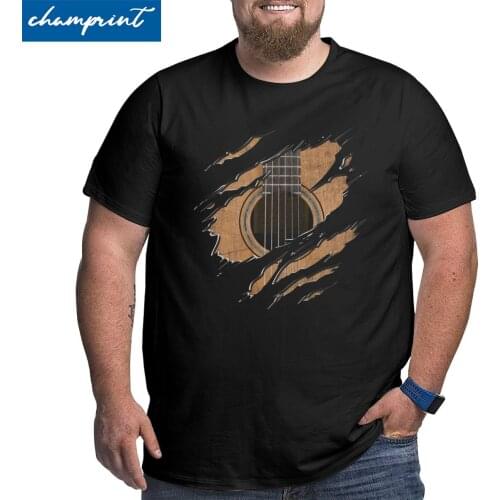 Mens RIP Guitar T Shirts Music 100% Cotton Clothing Summer Short Sleeve O Neck Big Tall Tees Plus Size 4XL 5XL 6XL T-Shirts
