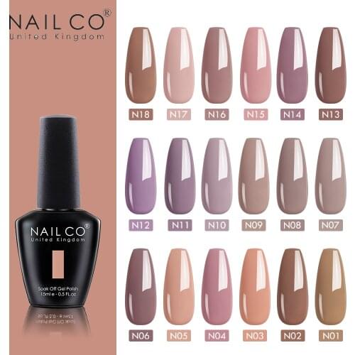 NAILCO Nude Nail Gel Polish UV LED Lacquer 47 Colors Art Hybrid Varnishes Red Yellow Semi Permanent Enamels Top and Base Coat