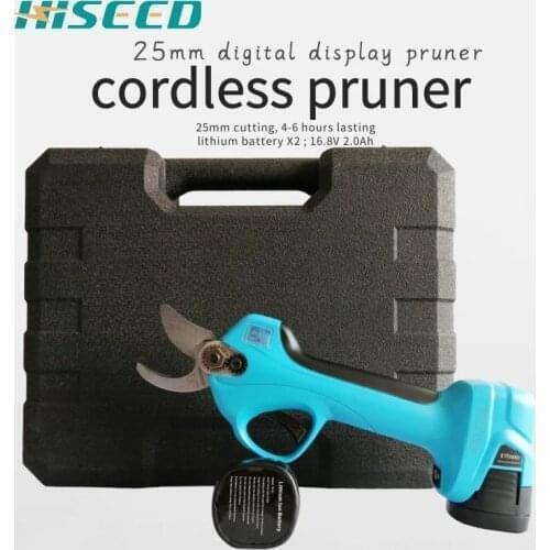 HISEED User Friendly electric pruning shears Lithium Battery Cordless Cutting Scissors Pruner