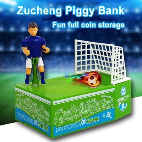 Electric Soccer Player Goal Kicking Piggy Bank Coin Money Saving Box Kids Toy Children Toys Birthday Christmas New Year Gift