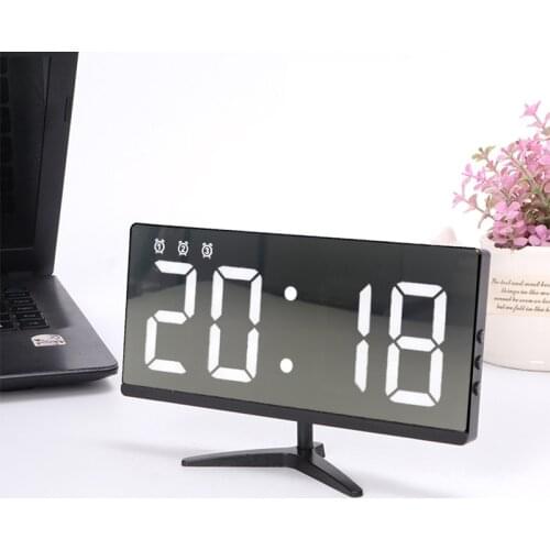 Creative Alarm Clock Simple Borderless Multifunctional Electronic Clock Mirror Clock Can Be External Power Supply Desk Clock Dig
