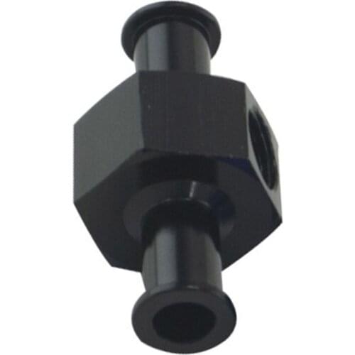 3/8\" Metal Fuel Pressure Gauge Inline Barb Adapter Connector with 1/8\" Port Y98C