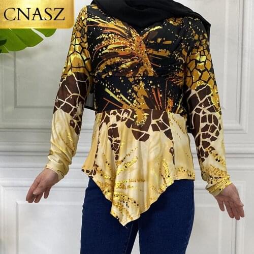 New Fashion Plus Size Islam Women Muslim Long Sleeve Top Shirt Dress Abaya Saudi Arabe Islamic Musulman Tops Clothes For Women