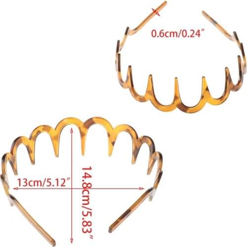 Women Girls Zig-Zag Shark Long Tooth Headband Plastic Resin Non-Slip Wave Comb Hair Hoop Headwear DIY Headpiece My11 21