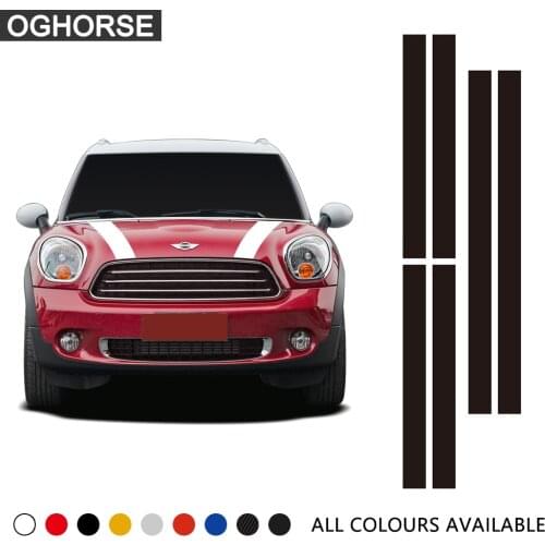 Rally Line Car Hood Engine Bonnet Roof Rear Decal Sticker for MINI Cooper S One JCW F54 F55 F56 F60 R55 R56 R60 R61 R50 R52 R53