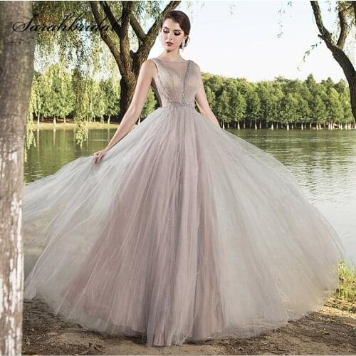 Luxurious Mermaid Arabic Evening Dresses 2020 Dubai Backless V Neck Floor Length Robe De Soiree Sleeveless Party Gowns WT5515