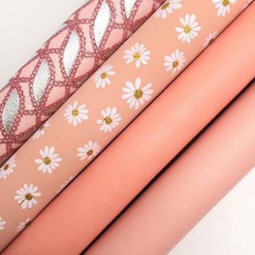 PINK Chunky Glitter Canvas Sheet, 8"x11" Glitter Sheets, Plaids Stars Faux Leather Sheet For Hair Bow & Earring Fabric XM057