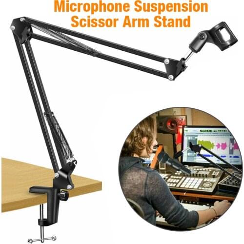 Штатив для микрофона Foldable Microphone Stand Adjustable Metal Long Arm Microphone Clip Table Mounting Clamp brazo microfono