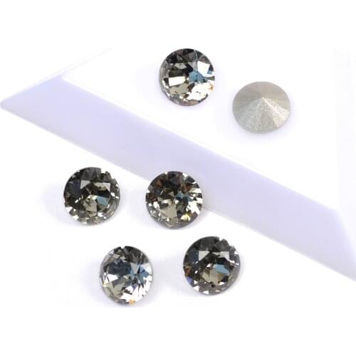 YANRUO 1357 Black Diamond Crystals Nail Rhinestones Shing Glass Crystal Brilliant Cut Shape Stones For 3D Nails Art Decorations