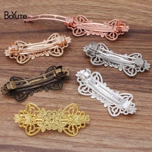 BoYuTe Custom (100 Pieces/Lot) 31*79MM Filigree Hair Clips Handmade Vintage Diy Hair Accessories for Women