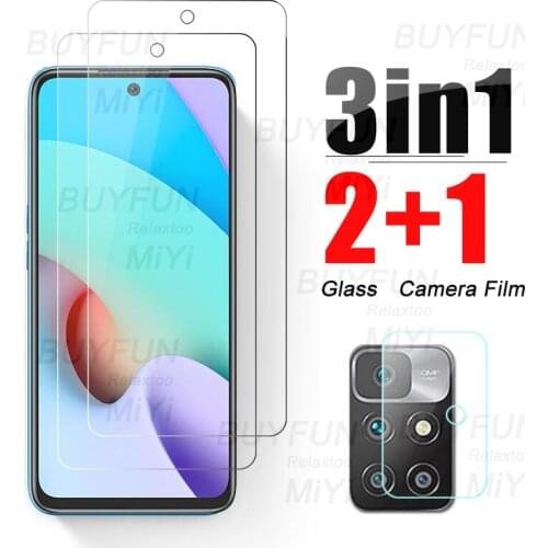 3-in-1 Protective Glass for Xiaomi Redmi Note 10 Pro 10S 10T Camera Screen Protectors On Redmy Not 10 S T T10 S10 Redmi10 Glass