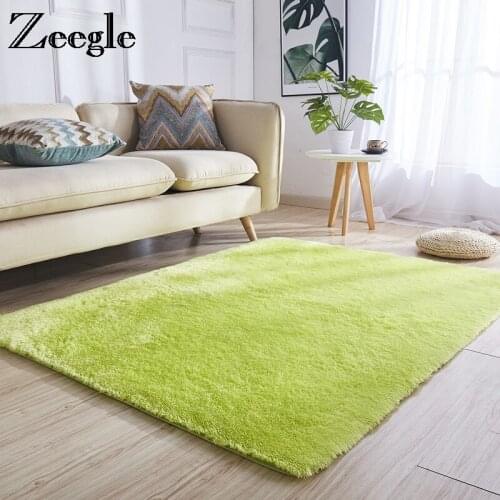 Zeegle Living Room Carpet Shaggy Floor Rugs Kids Room Rug Bedroom Mat Anti-slip Children Carpet Plush Sofa Chair Area Rug