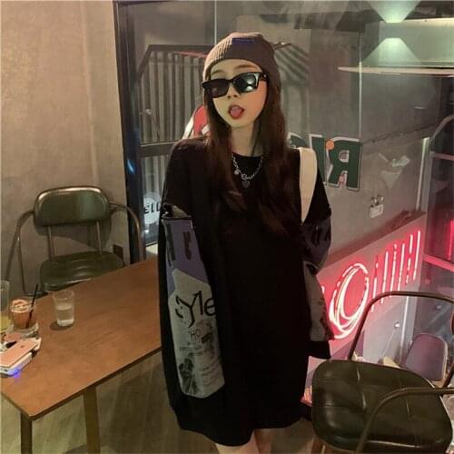 Spring Autumn Casual Sweatshirt Women Pullover Korean Fashion Long Sleeve Print Tops Harajuku Loose Female Clothes Tide H1628