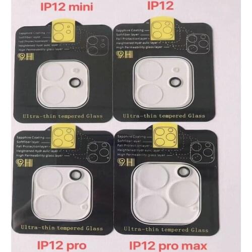 100pcs Camera Lens Tempered Glass Screen Protector For iPhone 12 Pro Max Mini Full Cover Protective Film With Black Circle