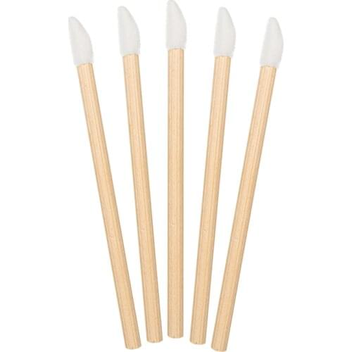 50 pcs Disposable Bamboo Lip Brush Lashes Micro Brushes Mascara Applicator tool for Eyelash Extension women Makeup Tools