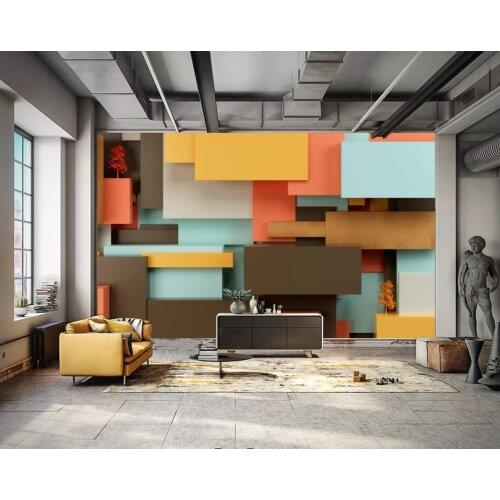 Abstract Geometric Wallpaper 3D Wall Mura Custom Photo Wall Papers Waterproof Canvas Contact Paper Wedding Decoracion Country