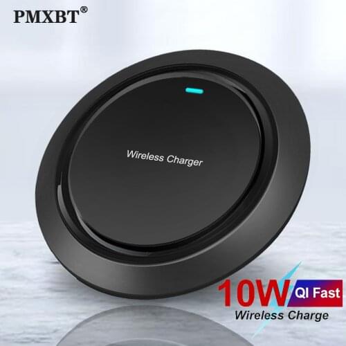 10W Fast QI Wireless Charger For iPhone 8 X XR XS 11 12 Pro Max Desktop Fast Wireless Charger Charging Pad For Samsung S10 S9