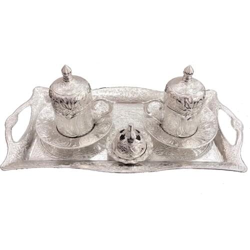 Turkish Coffee Cup Copper Handmade Authentic Design Coffee Espresso 2/6 Service, Cups Saucers Lids Tray Delight Candy Dish GIFT