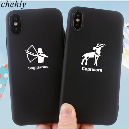 Phone Case for iPhone X XR XS Max 8 7 6s Plus Trendy Twelve constellations Cases Soft Silicone Fitted TPU Back Accessories Cover