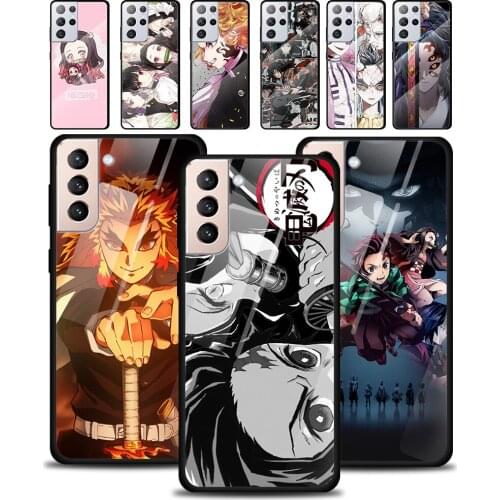 Animal Kimetsu No Yaiba Tempered Glass Cover For Samsung Galaxy S21 Plus Ultra M21 M31 M51 A52 A72 Phone Case Coque