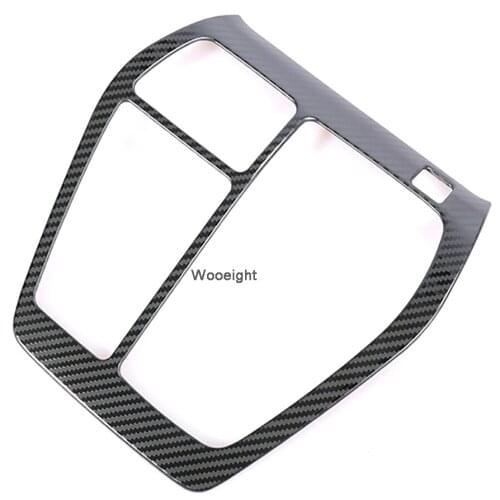 Wooeight Carbon Fiber Style Stainless Steel Gear Panel Decorative Frame Cover Trim Fit for Toyota RAV4 2019-2020 Car Accessories