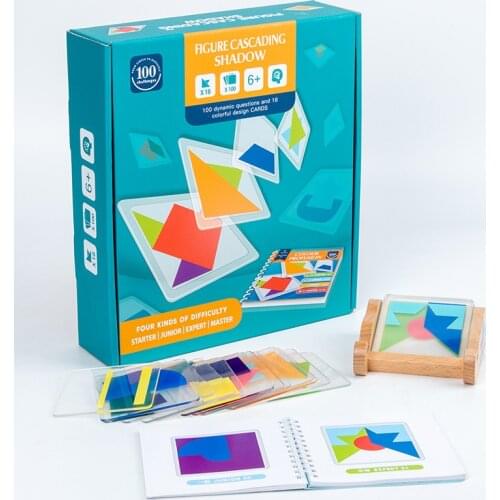 Kids Board Game Tangram Puzzler Spatial Logical Thinking Training Early Education Toys Picture Layered Shadow Learning Toy Gift
