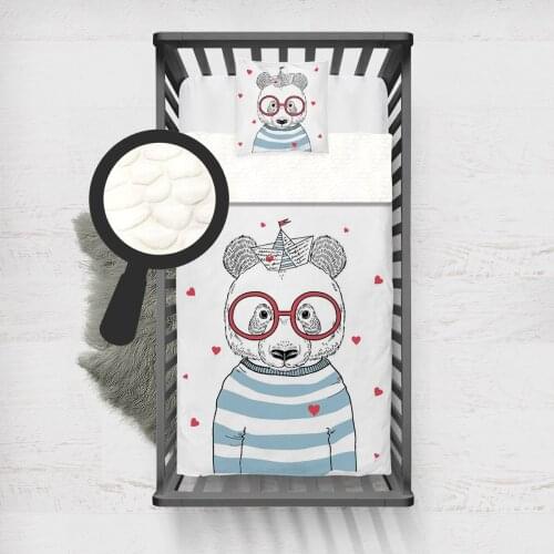 Kids Minky Blanket Super Soft and Warm Baby Blankets Children for Couch and Bed White Lovely Bear Glasses Model 1383