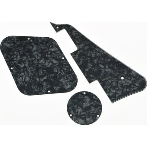 KAISH Black Pearl LP Pickguard & Back Plate Switch Cavity Covers for LP