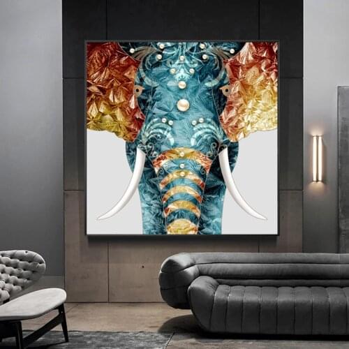 Colorful Elephant Painting Animal Poster and Print Oil Painting On Canvas Wall Art Room Decoration Picture For Hoom NO FRAME