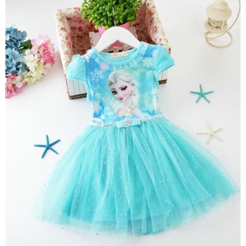 Pretty Summer Kds Clothes Frozen Elsa Anna Princess Evening Dress Girls Party Birthday Vestidos Teen Children Costume Outfits