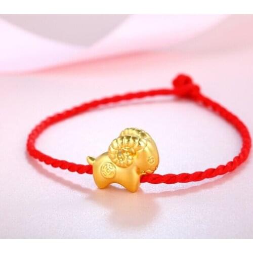 Pure 999 24k Yellow Gold pendant/ 3D Bless Lucky Zodiac Goat Pendant