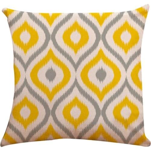 Foreign Trade Hot Pillows Retro Geometric Abstract Pattern Linen Hug Pillowcases Throw Pillow Covers Square Cushion Case Sofa