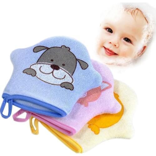 3 Colors Cartoon Super Soft Cotton Bath Shower Brush Animal Modeling Sponge Rubbing Towel Ball for Baby Children