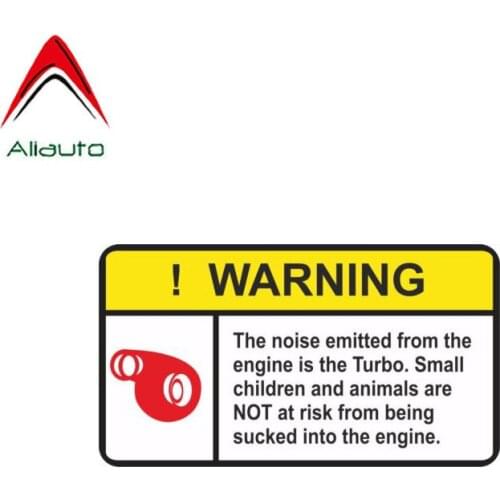 Aliauto Caution Car Sticker WARNING The Noise Emitted From Engine Turbo Funny Car Sticker PVC Decal Waterproof,12.5cm*7cm