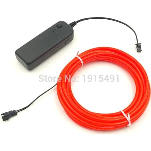 New 10 Color Select 5Meters 5.0mm EL Wire Rope Tube Flexible LED Neon Novelty Light Glowing with car Interior Decor+DC-3V Drives