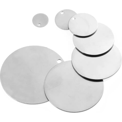 Stainless Steel Charm Round Stamping Blank Tags Metal Jewelry Making Supply Accessori6/8/10/12/14/15/18/20/25/30/40mm Wholesale