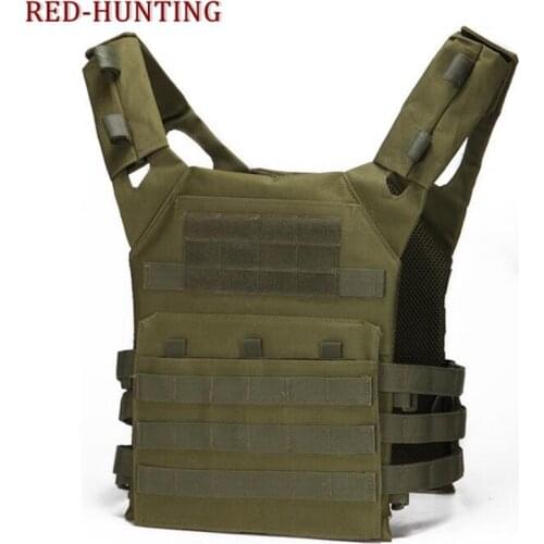 Mens Hunting Vest Outdoor CS Wargame Paintball Airsoft Tactical Jumpable Plate Carrier JPC Lightweight Vest Body Armor + Plates