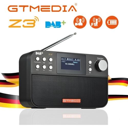 GTmedia Z3B Portable DAB Radio FM Radio Digital Radio Bluetooth Speaker USB Rechargeable Battery Powered with Dual Speakers New