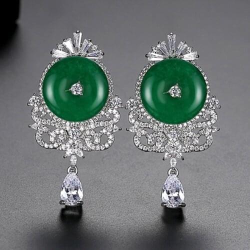 Zlxgirl jewelry brand crown cubic zircon copper earrings jewelry for women best bridal stud earings brincos rhodium earring ears