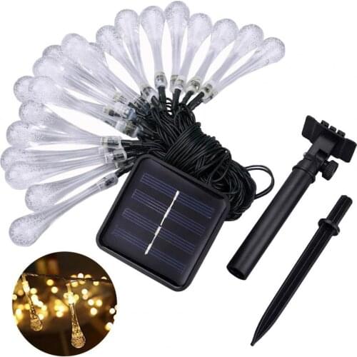 Energy-saving Festival Christmas Water Drop Solar Fairy Lamp for Garden