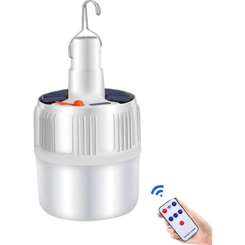 LED Solar Light Outdoors 60W/80W/100W Bulb Solar Lamp Remote Control Portable Waterproof Lantern For Country House Garden