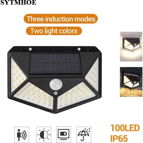 Outdoor Waterproof Solar Wall Light With Motion Sensor 2 pcs /lot Garden Path ABS PIR 3 Modes Outside Wall Mounted Solar Lights